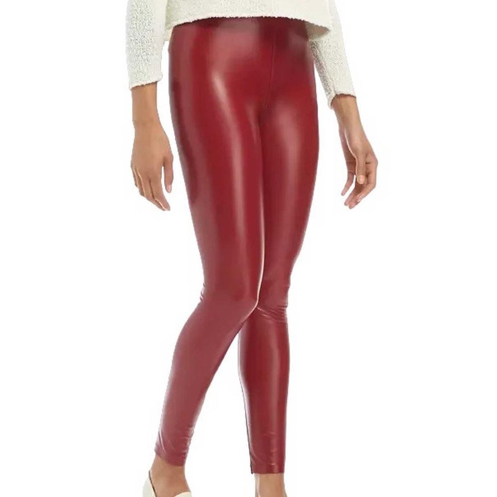 HUE Leatherette High-Rise Leggings SMALL (866) - Picture 2 of 8